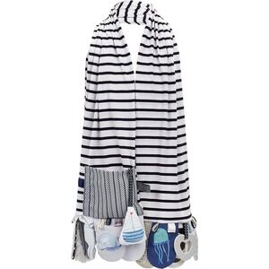 Demdaco Mommy &‎ Me Activity Scarf Blue Stripe Nautical Suitable from Birth NEW